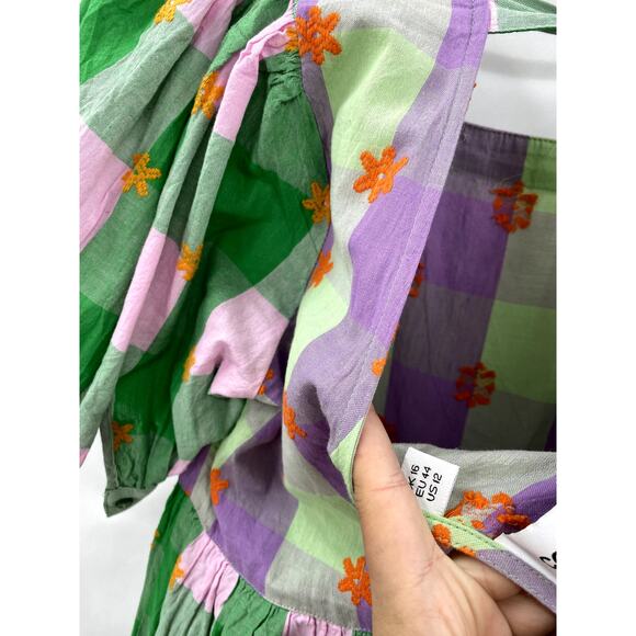 ASOS collusion gingham colorful tiered dress - Picture 7 of 9